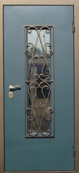 Стальные двери со стеклом с порошковым напылением ST-1198, цена 45 000  руб.